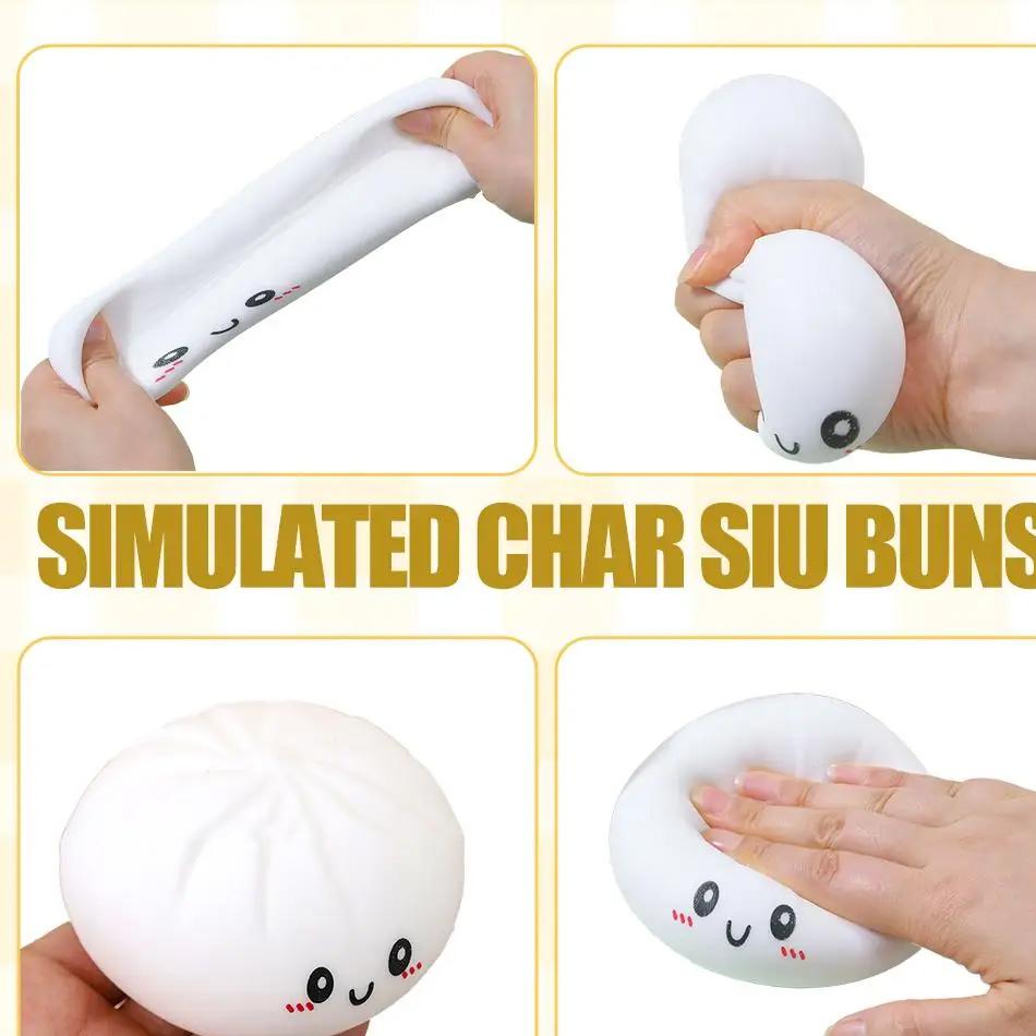Dumpling Pressure Dumpling Squishies Cute Colorful Bun Toy Slow Rising Stress Relief Fidget Toy for Kids Adults Anti-Anxiety Gif