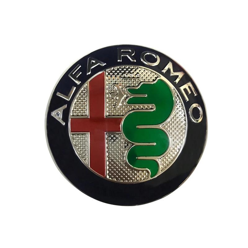 SYENG1 74MM Car Front Rear Emblem Trunk Badge Sticker Replace Accessories for Alfa Romeo Logo Giulia 159 147 156 Stelvio Giulietta Mito