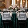 2PCS French Romantic Wedding Chair Back Lace Cover Creative Strap Chair Cover  Chair Decor