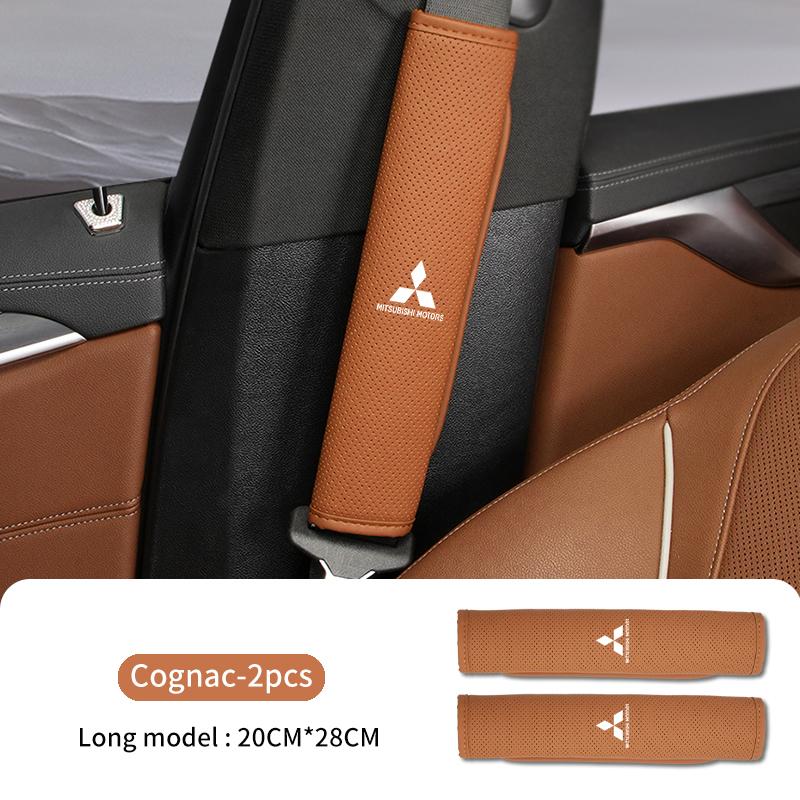 Cwvjgx1 For Mitsubishi 1/2PCS Leather Universal Car Styling Seat Belt Cover Shoulder Protector Pad Outlander Pajero Sport Lancer EX ASX