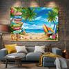 Tropischer Strandlandschaft Hintergrundtuch Wohnzimmer Sofa Wand Fotostudio Sommerparty Palme Surfbrett