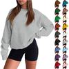 Women's Fashion Long Sleeve Crewneck Sweatshirt Top for Casual Everyday Wear