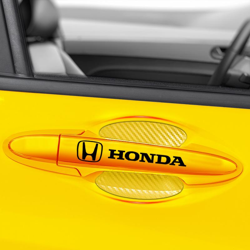 Car Door Sticker Carbon Fiber Scratches Auto Handle Protection Film For Honda Fit Mugen Insight Type S R VTEC Modulo Vezel SiPilot Fit XRV CRV HRV Dio