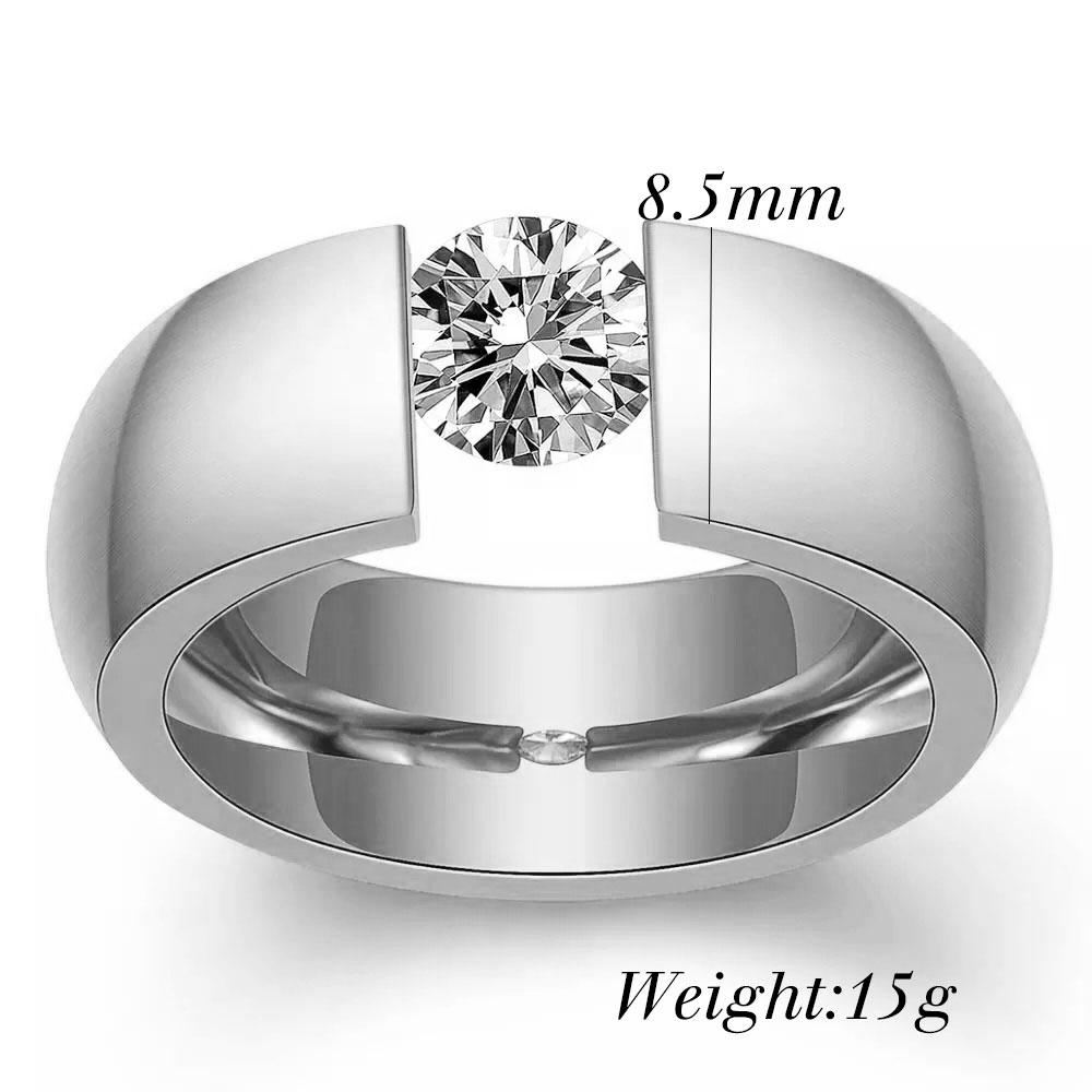 Gold-Color 316L Stainless Steel Wedding Rings for Women Men