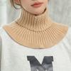 Ribbed Knitted Bib Warm Scarf Wool Scarf Detachable Turtleneck Fake Collar  Women