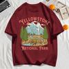 Yellowstone Nationalpark Druck T-Shirt Herren Baumwolle Übergroßes T-Shirt Kleidung Lässig Sommer Sportbekleidung