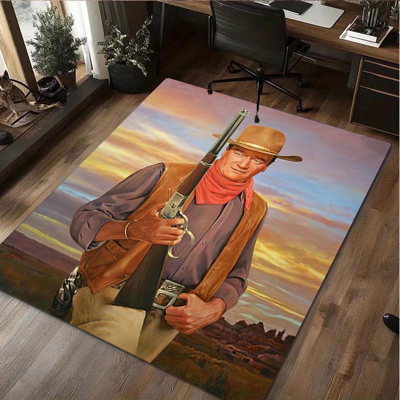 John Wayne Print Rug - Computer Chair Area Rug home decoration Carpet For Living Room Bedroom Flooring Mat