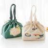Japanese Style Pattern Cooler Lunch Box Portable Insulated Canvas Lunch Bag Thermal Food Picnic Lunch Bags For Women Kid