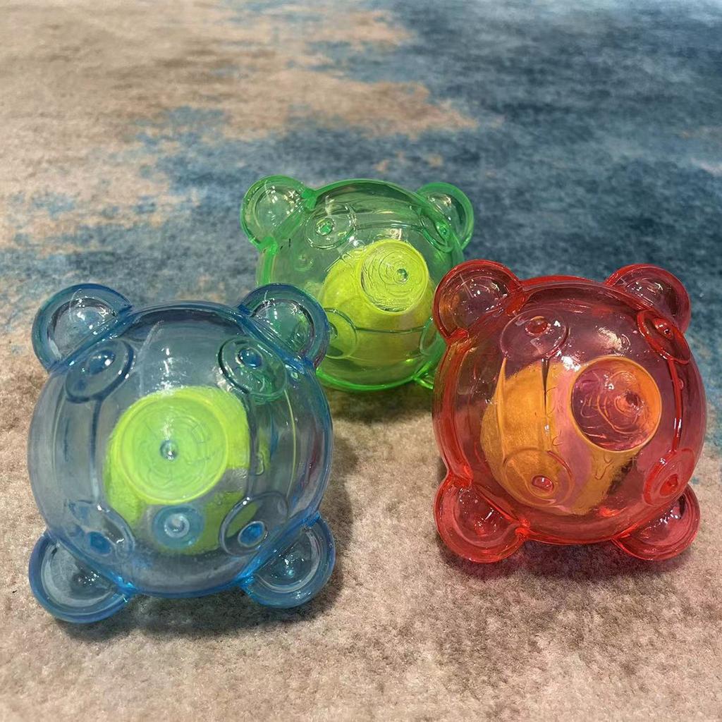 Interactive Dog Chewing Toy Ball with Squeaky Sound and High Bounce for Active Pet Chewing Teething Exercise Toy