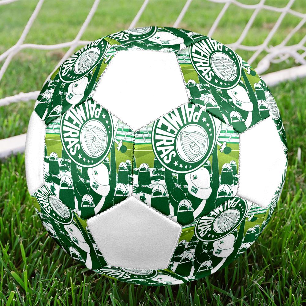 Palmeiras FC Soccer Ball, colorful, suitable for all ages, machine-stitched, PVC material, competition grade, durable and high bounce