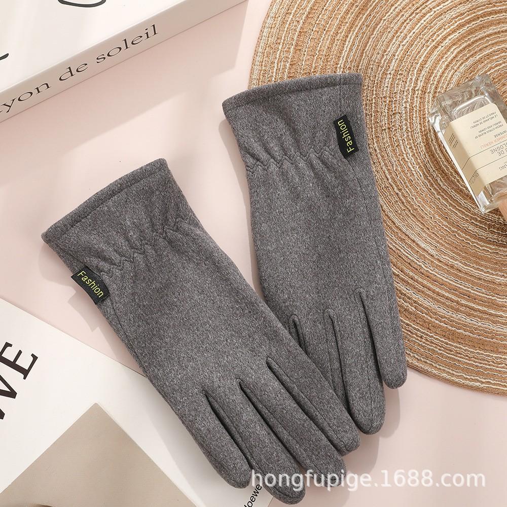 Warm Gloves New Rabbit Velvet Bow Outdoor Cycling Versatile Windproof and Cold Autumn and Winter Gloves