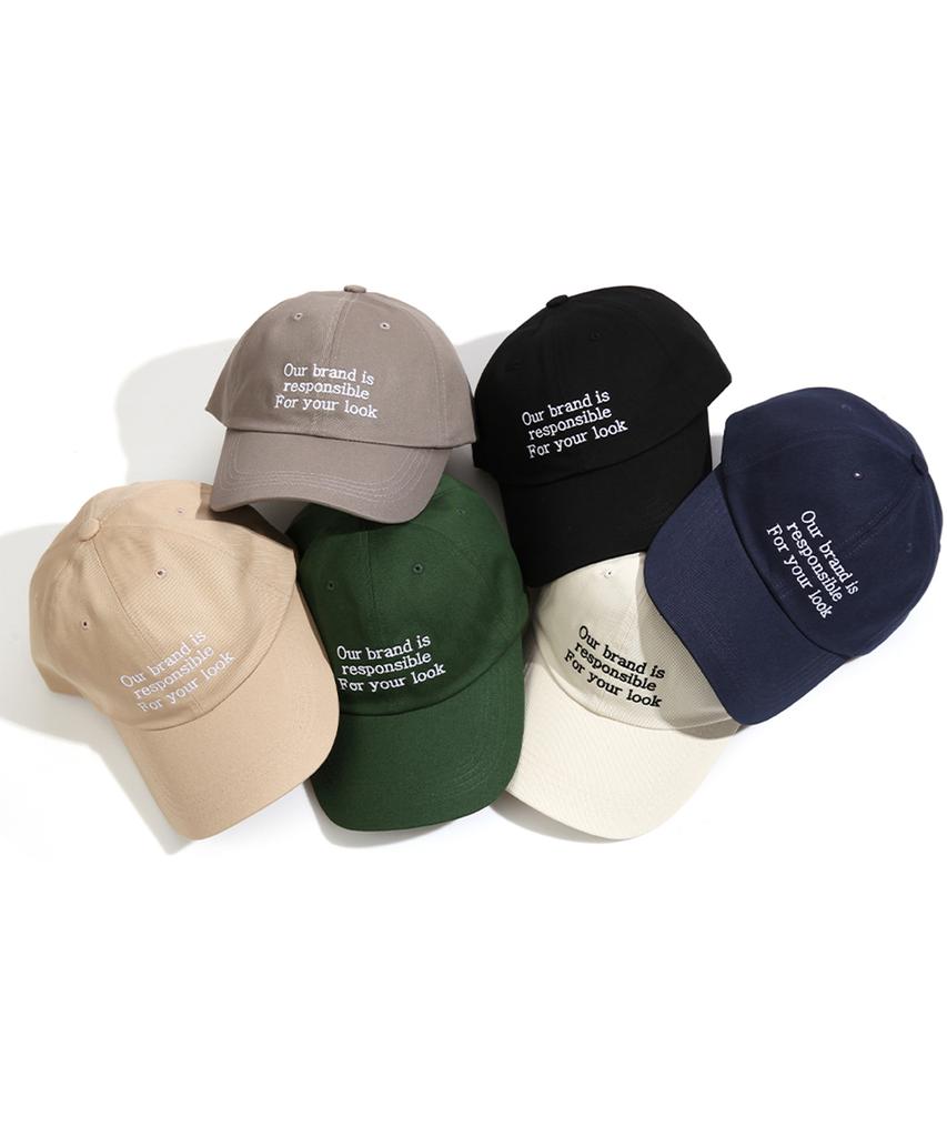 ULUK Slogan Embroidered Cotton Ball Cap_Navy