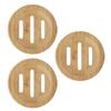 3pcs Bamboo Round Soap Dish Home Bathroom Retro Elegant Self Draining Soap Holder Tray for Kitchen