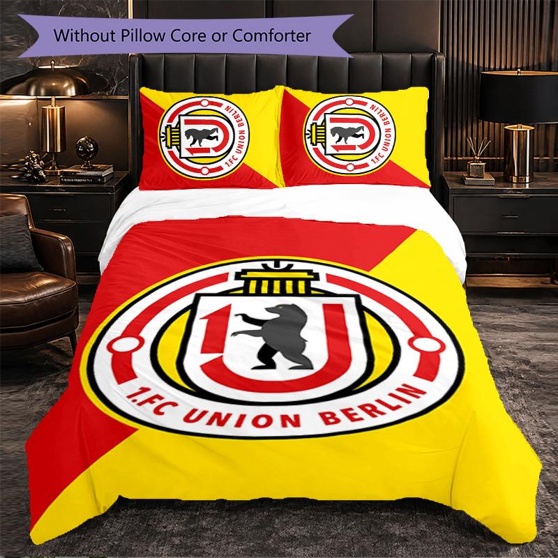 Union Berlin FC Themed Bedding 3Pcs Duvet Cover Set Decorative Bed Linen For Teen Room Home Decoration