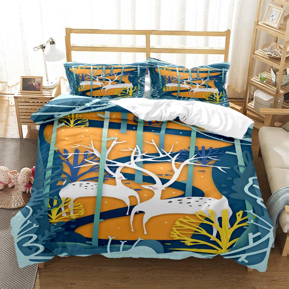Waldhirsch Digitaldruck Polyester Bettwäsche-Sets Kinder Bettbezug-Set Für Teenager Bettwäsche-Set
