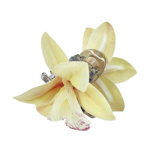 Hairpin Soft Fabric Flower Hairpin Realistic Orchid Design Lightweight Decorative Hair Clip Slip-resistant Hair Accessories