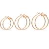 SAUVOO Ensemble 3 Paires/Set Boucles d'Oreilles Créoles Métalliques 20/30/40mm Grandes Boucles d'Oreilles Cercle Rond Pour Femmes Plaqué Or Argent Bijoux de Mode
