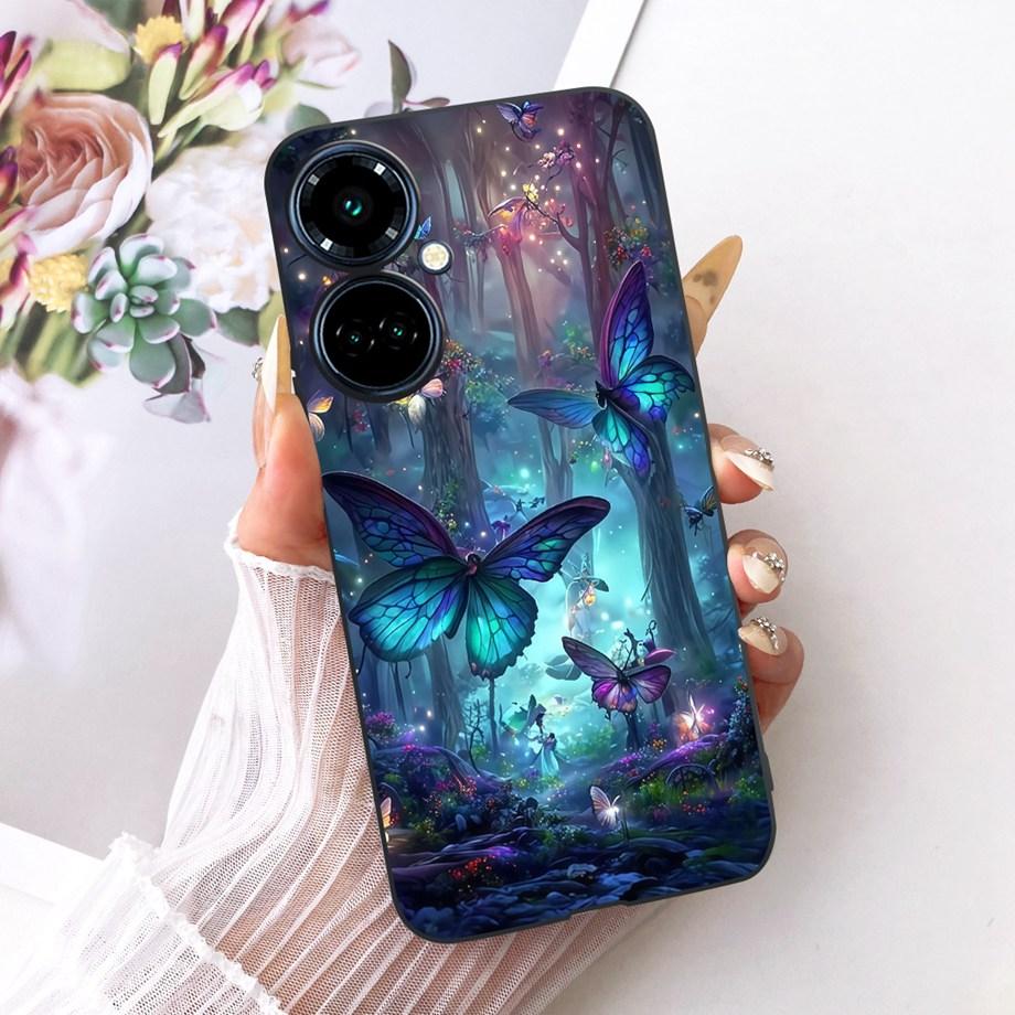 For Tecno Camon 19 Pro 19 Neo Camon19 4G Phone Case Matte Soft TPU Bumper Cover Cool Cartoon Luxury Butterfly Flower Funda