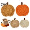 Farmhouse Table Settings Handmade Crochet Pumpkin Coasters Soft Polyester Coffee Mats Cushion Autumn Themed Dining Accessories for Kitchen