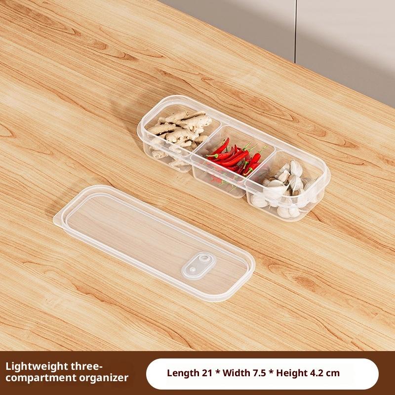 Refrigerator Storage Box Packed Meal Crisper Food Grade Plastic Sealed Food Frozen Meat 2/3-Compartment Refrigerated Storage