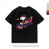 Snoopy Racing Anime T-shirt för Män och Kvinnor Roligt Tryckt Sommar Mode Vardaglig Bomulls T-shirt Kortärmad Motorcykel T-shirt