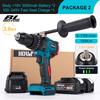 Brushless Electric Hammer Drill Cordless Screwdriver 150N.m 3 In 1 Powerful 2-Speed Impact Drill Tool For Makita 18V Battery