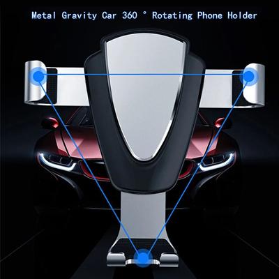 Metall Gravitationsbilshållare Mobiltelefonhållare Bil Luftventil Klämfäste Mobiltelefon För iPhone Samsung Xiaomi Telefonhållare Ställ