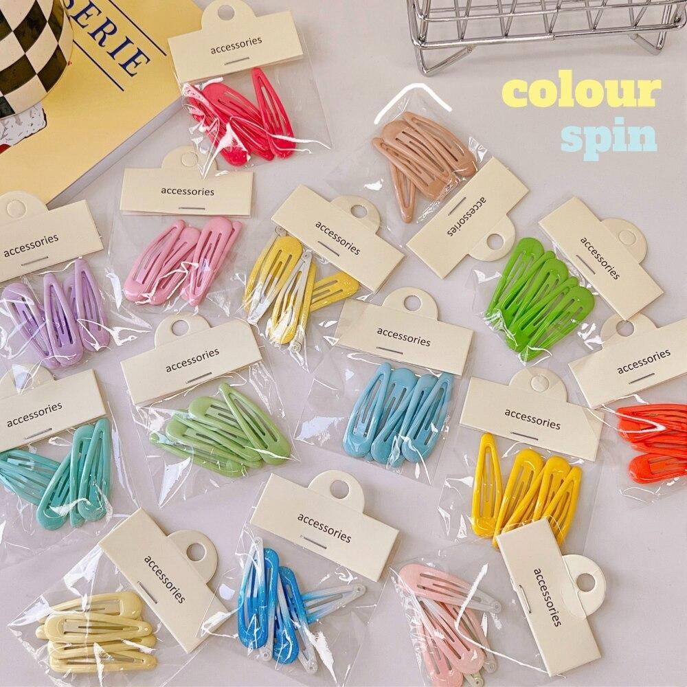 4-5pc Yellow Green Bang Side Clip Headdress  Girl Hair Broken Hair Side Clip Simple Hairpin Sweet Hair Accessorie