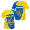 T-shirt à manches courtes et col rond pour homme, vêtement surdimensionné avec drapeau ukrainien, imprimé en 3D, à la mode, Streetwear