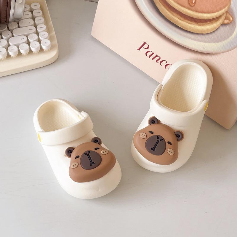 kids Slippers Summer Boys Girls Anti-slip Wearable Cute Baby Cartoon Bear Hole Shoes Wholesale Toddler Sandals