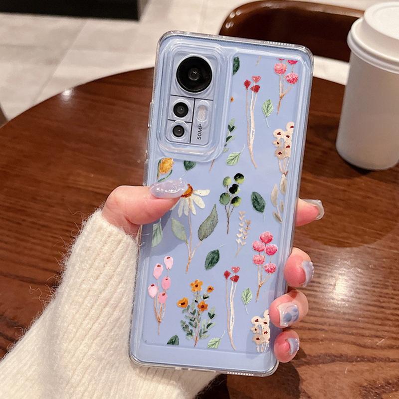 Color Pattern Transparent Phone Case For Xiaomi 13T 11T Redmi Note 12 11 Pro Shockproof Butterfly Heart Floral Clear Soft Silicone Phone Cover