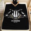 1PC Collingwood Football Club Print Flannel Blanket, High Quality All Seasons, Home Decor, Warmth and Comfort, Perfect for Christmas Gifts