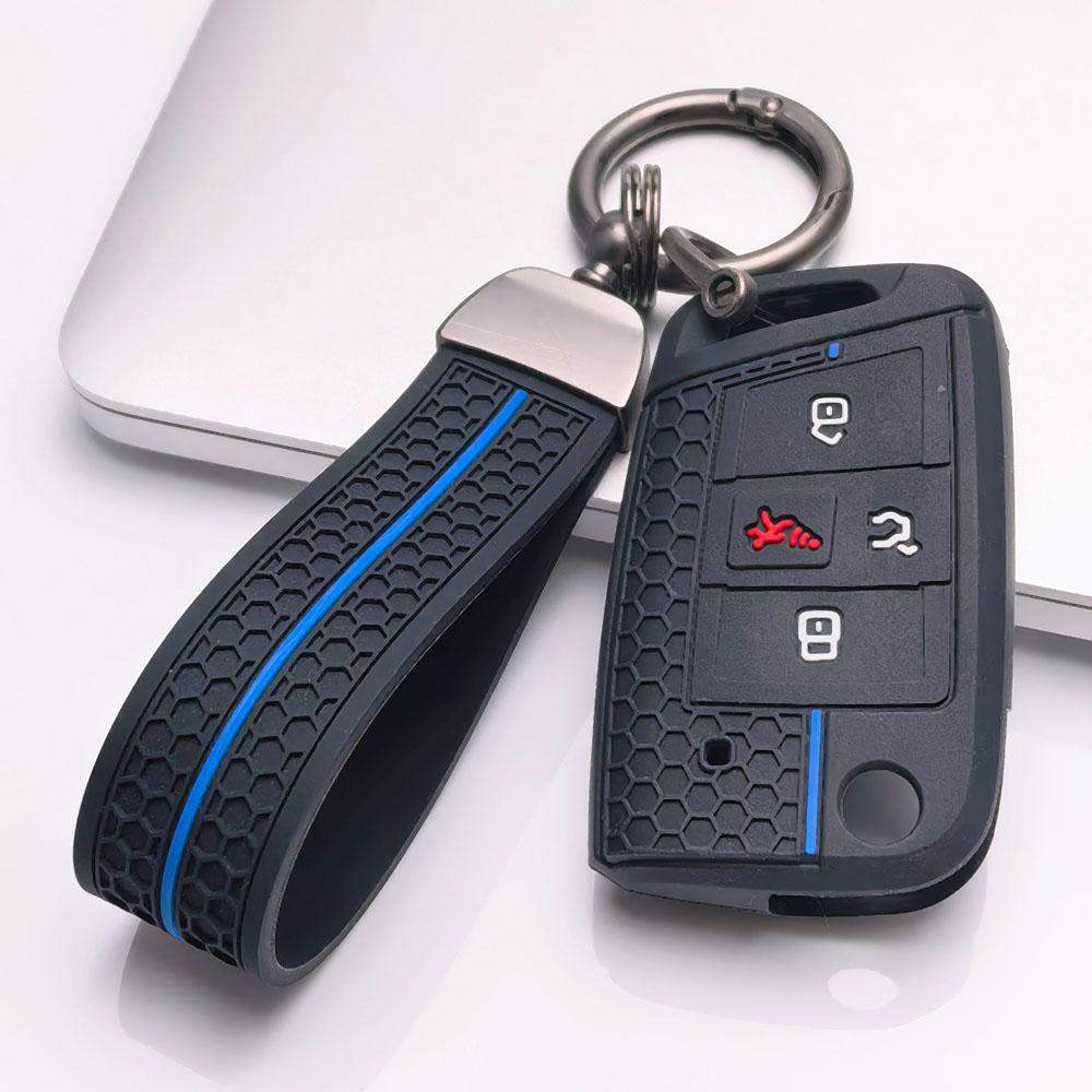 Κάλυμμα Κλειδιού για VW Golf Jetta Passat Tiguan GTI Sagitar MK7 GLI Magotan με Μπρελόκ Προστατευτικό Αξεσουάρ Προστασία Κλειδοθήκης Αντικατάσταση