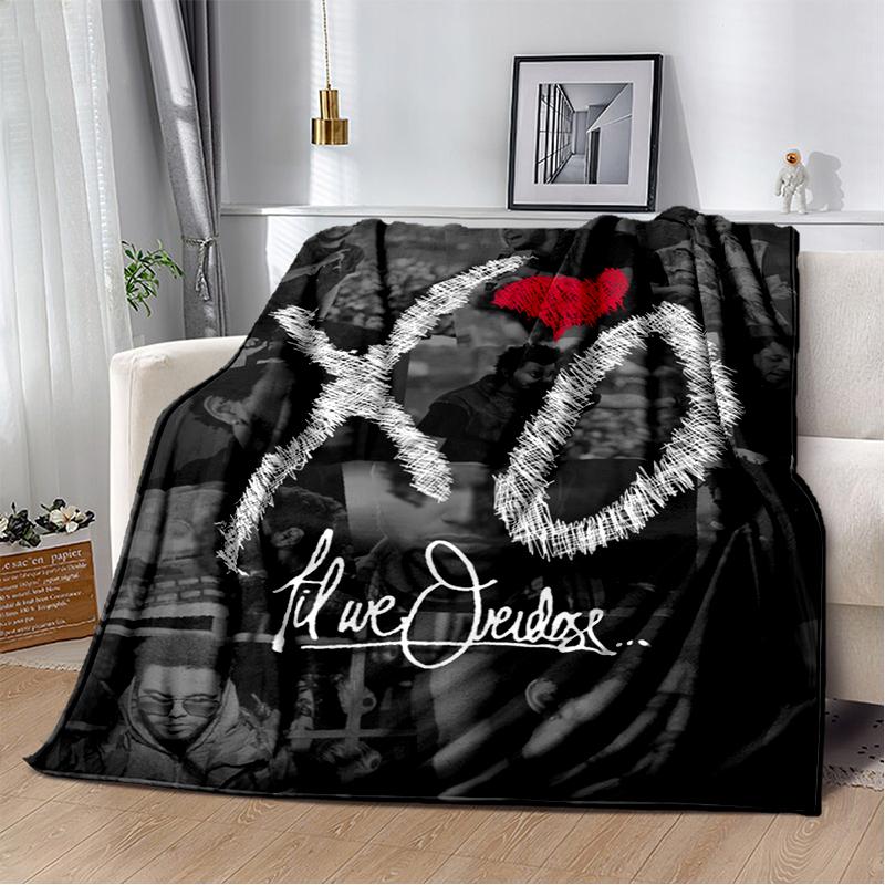 Couverture 3D The Weeknd X.O Chanteur R&B, Couverture Douce pour Maison Chambre Lit Canapé Pique-nique Voyage Bureau Couverture Cadeau Enfants