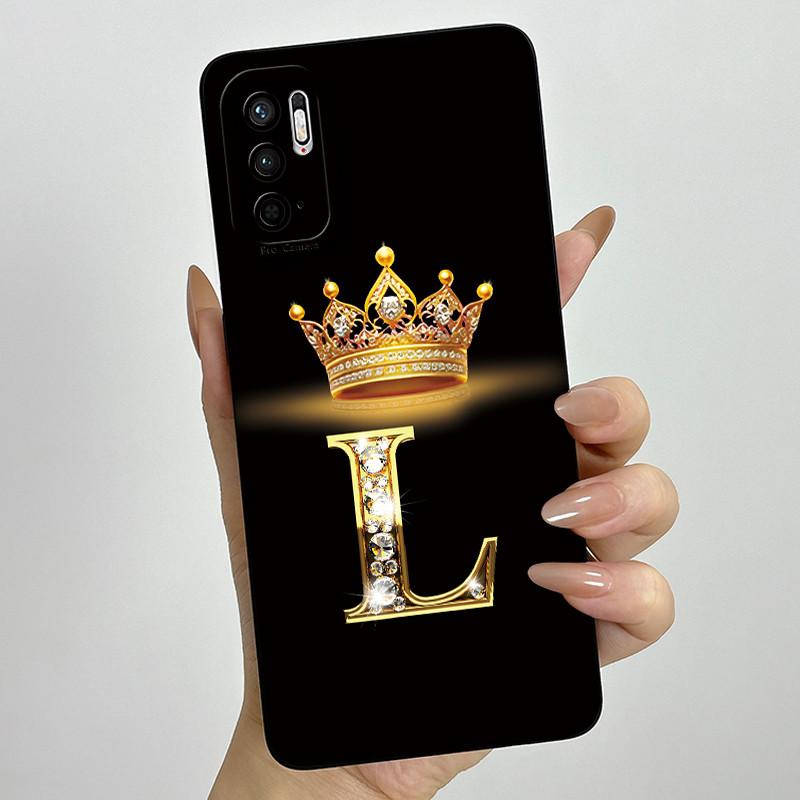 For Redmi Note 10 5G Note 10T 5G Fashion Initial Letter Couple Phone Case Redmi Note10 5G 10T Soft Silicone TPU Protective Case