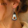 Festive Halloween Gifts Cute Ghost Earrings, with Pumpkin Wizard Hat Decor, Lightweight Acrylic Earrings Drop Pendant Party Smooth Edge