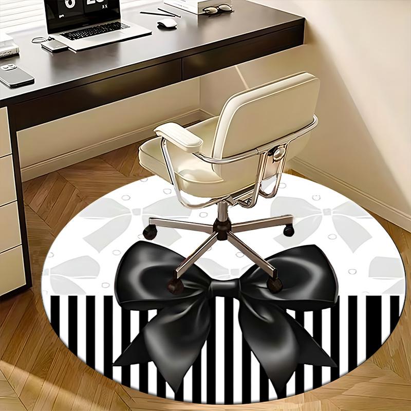 Black Bow Office Carpet Chair Mats, Home Decor, Sofa Rug, Office Carpet Gift for Bedroom, Living Room, Various Rooms1118018a