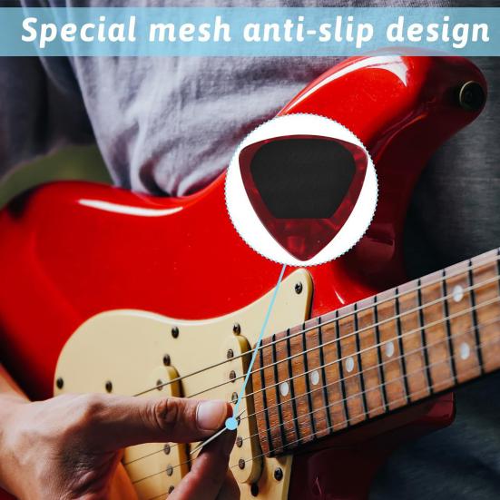 16 Pcs Guitar Pick Grips Reusable Self-adhesive Rubber Hand Grips Anti-slip Guitar Pick Stickers for Sweaty Hands Live Performances Beginners