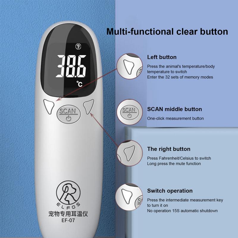 Infrared Pet Cat Dog Ear Thermometrer Medicals Animal Measuring Electronic Thermometer Non-contact Home Veterinary Equipment