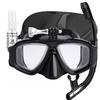 Scuba Myopia Diving Mask Set with Camera Mount Tempered Lens Dive Swimming Glasses,Elastic Elastic band,Gift Box