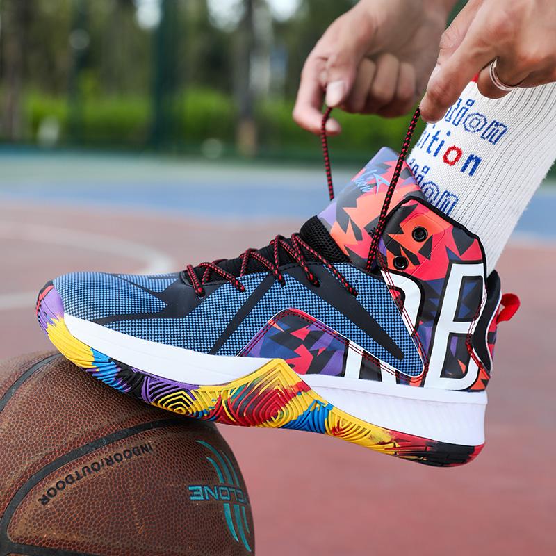 35-46 Teen Adult Large Shock Absorbent Anti Slip Fashion Trend High Top Basketball Shoes Casual Sports Shoes