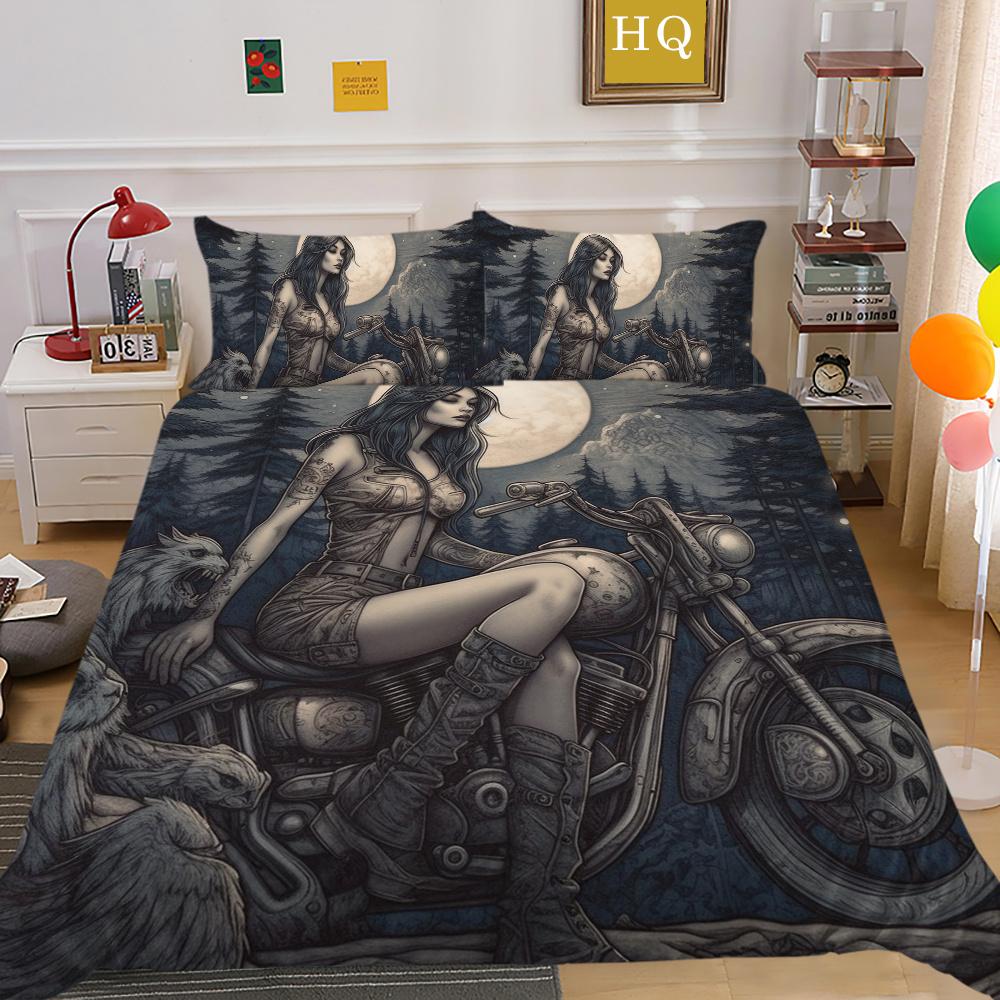 Beauty Skull Printed Home Textiles Twin Full Size Polyester Bed Clothes Teens Highend Soft Comforter Cover Sets