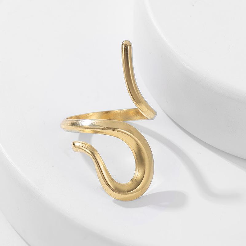 Vrouwen Franse Vintage Titanium Stalen Open Ring Niet Vervagende High-end Roestvrijstalen Ring Creatief Ontwerp Open Ringen