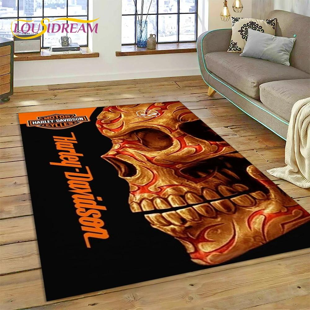 Covor cu Logo Motocicletă Harley-y Stil 27 pentru Sufragerie Dormitor Decor Casă, Covoraș Antiderapant pentru Canapea Preș de Intrare Cadou copii