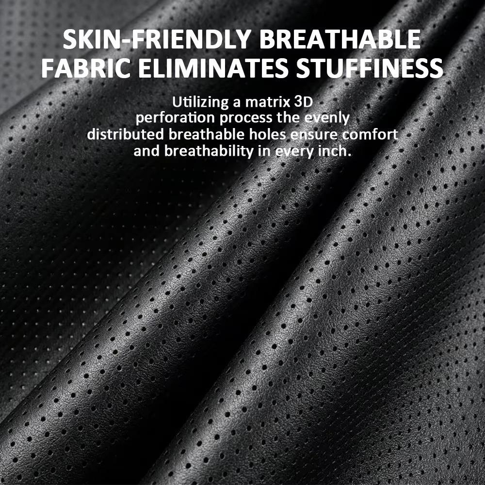 Leather Cover Car Seat Neck Pillow Breathable Fabric Auto Cervical Cushion Car Headrest Cushion