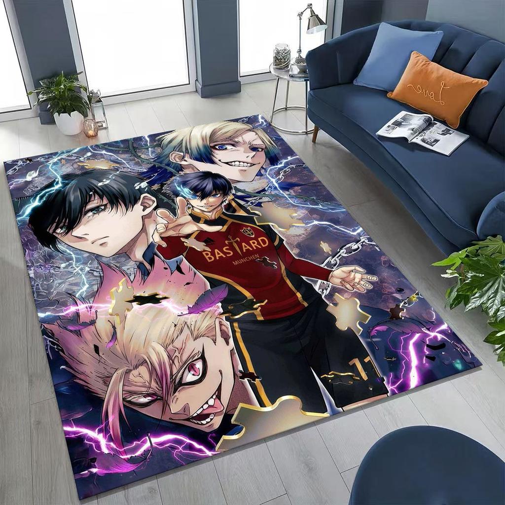 Kreslený futbalový anime BLUE LOCK Isagi Koberec do spálne, obývačky, na pohovku, domáca rohožka, dekor, veľká detská hracia protišmyková podložka na podlahu