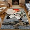 Japan Golden Heron Classical Painting Carpet for Living Room Bedroom Sofa Doormat Decor Sofa Table Area Rug Non-slip Floor Mat
