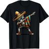 Funny Dabbing Mexican Skeleton Poncho Dia De Muertos T-Shirt
