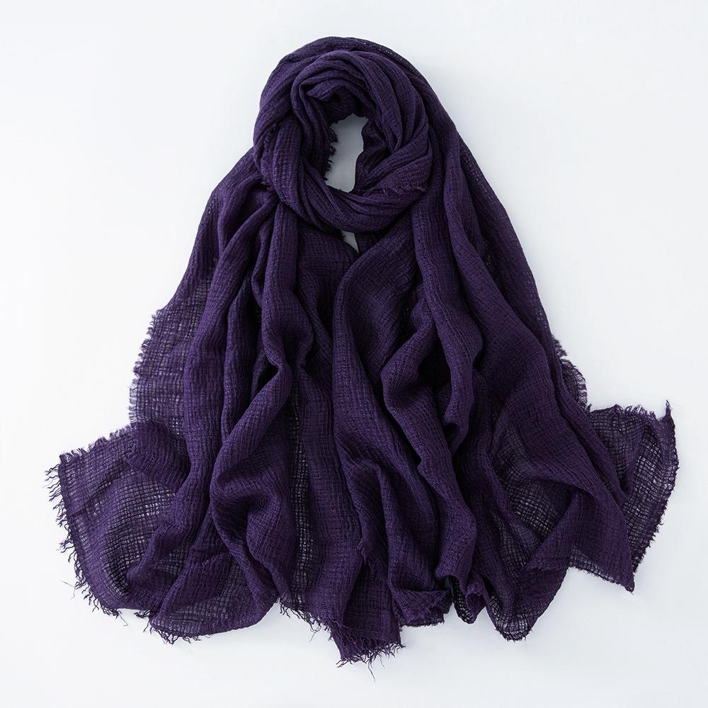 Nieuwe Katoen Linnen Gaas Sjaal Voor Vrouwen Meisjes Lente Herfst Effen Sjaals Zachte Pashmina Foulard Eenvoudige Retro Baard Wrap Sjaals