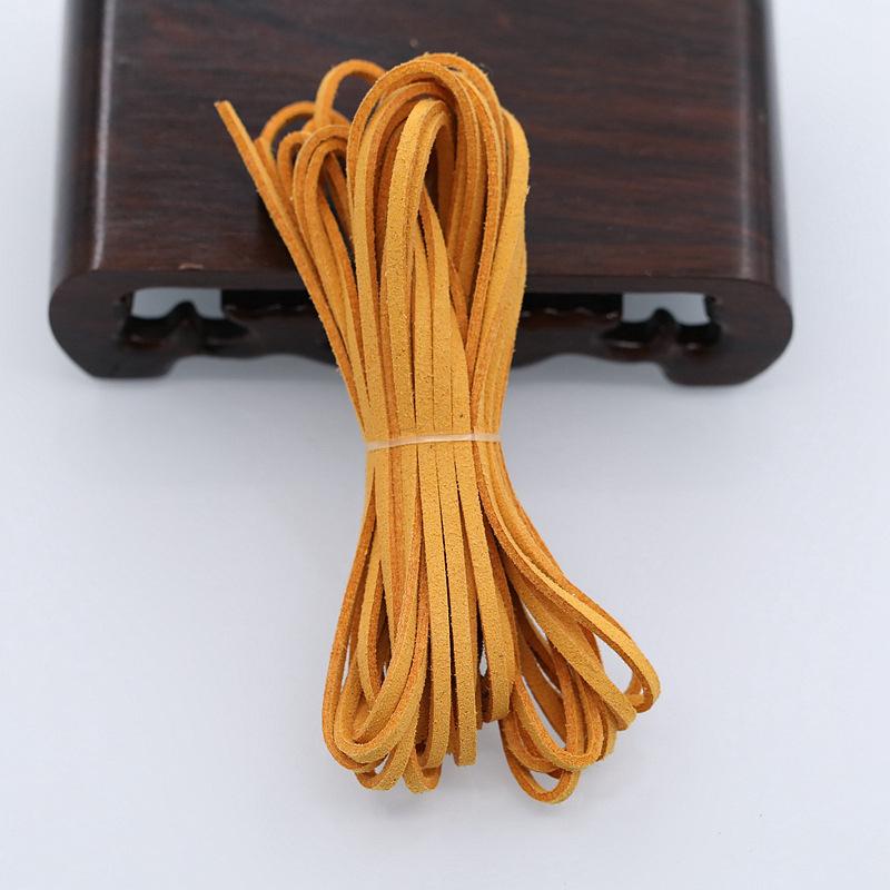 5M Lång Läder T-string Snöre Platt Konstläder Mocka Snöre Tråd DIY Armbandsdelar Rep Snöre Smyckestillverkning 3 mm Tjocklek Tillbehör